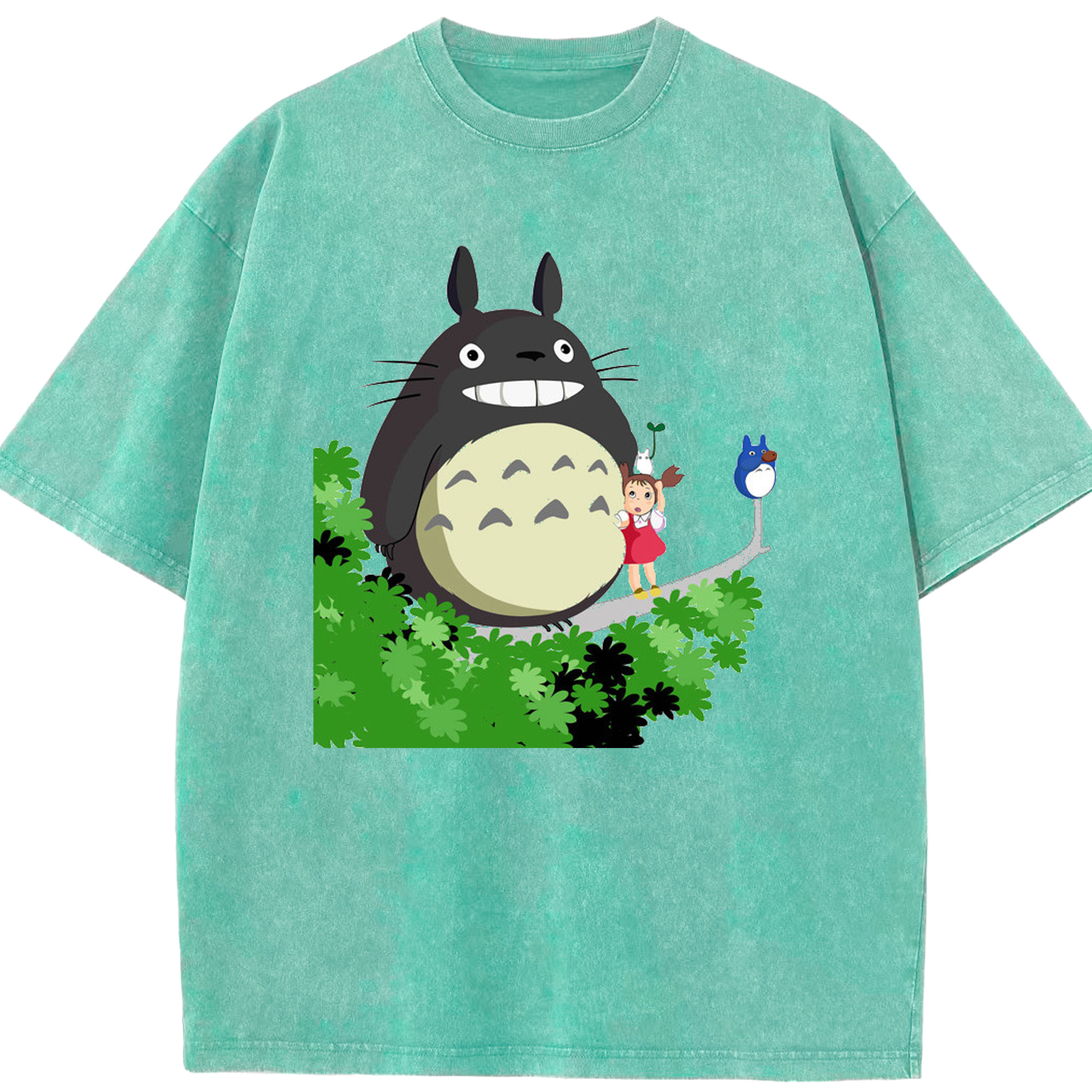 （画像用） となりのトトロ 草壁メイ 草壁サツキ My Neighbor Totoro Satsuki Kusakabe Mei Kusakabe 綿100% ヴィンテージ風 半袖Tシャツ（フロントプリント）